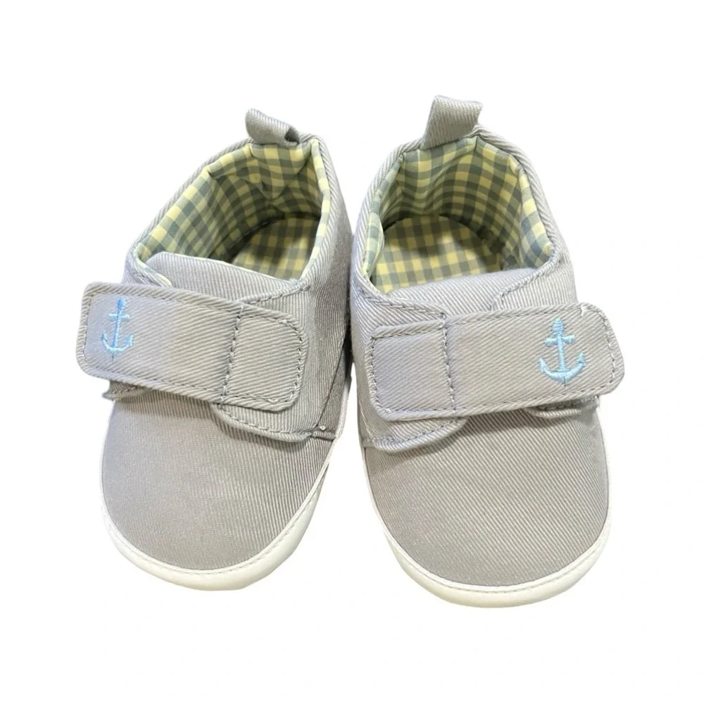 Tommy Bahama Gray Baby Shoes with Anchor Design